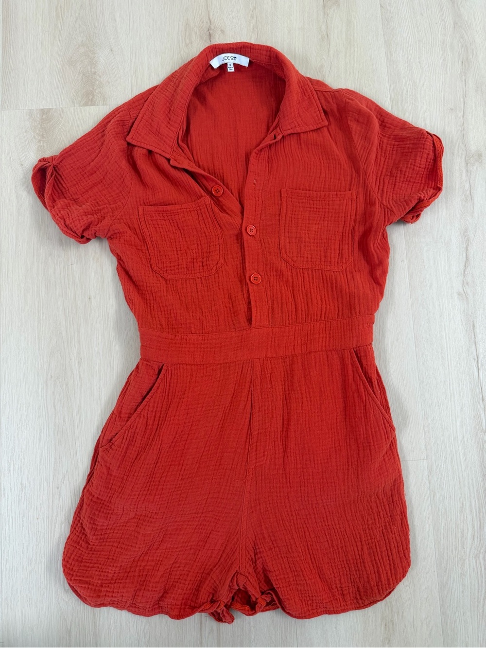 Joe's Jeans Valient Poppy Short-Sleeve Cotton Gauze Romper